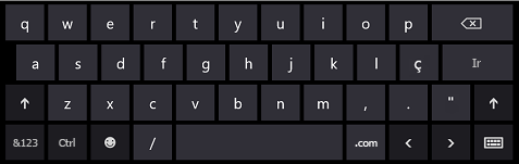 Teclado em tela do Windows 8 para entrada de URL